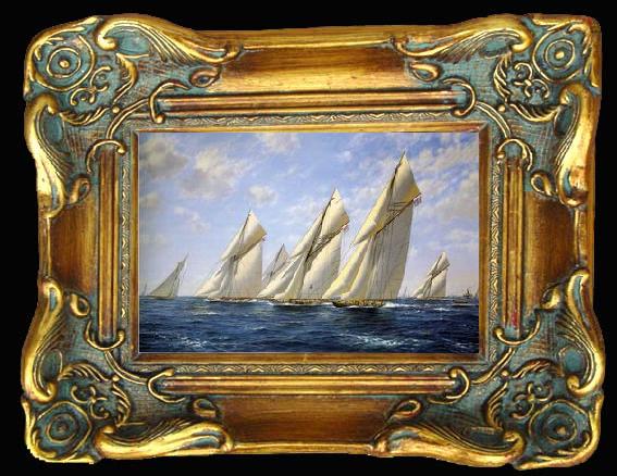 framed  unknow artist Seascape, boats, ships and warships. 04, Ta013-2